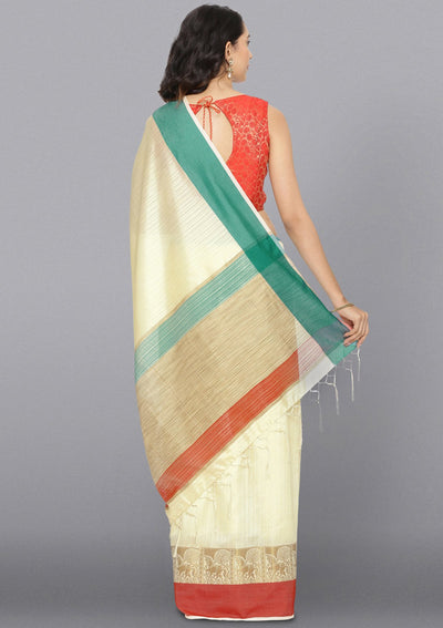 Multi Zariwork Art Silk Designer Saree-Koskii