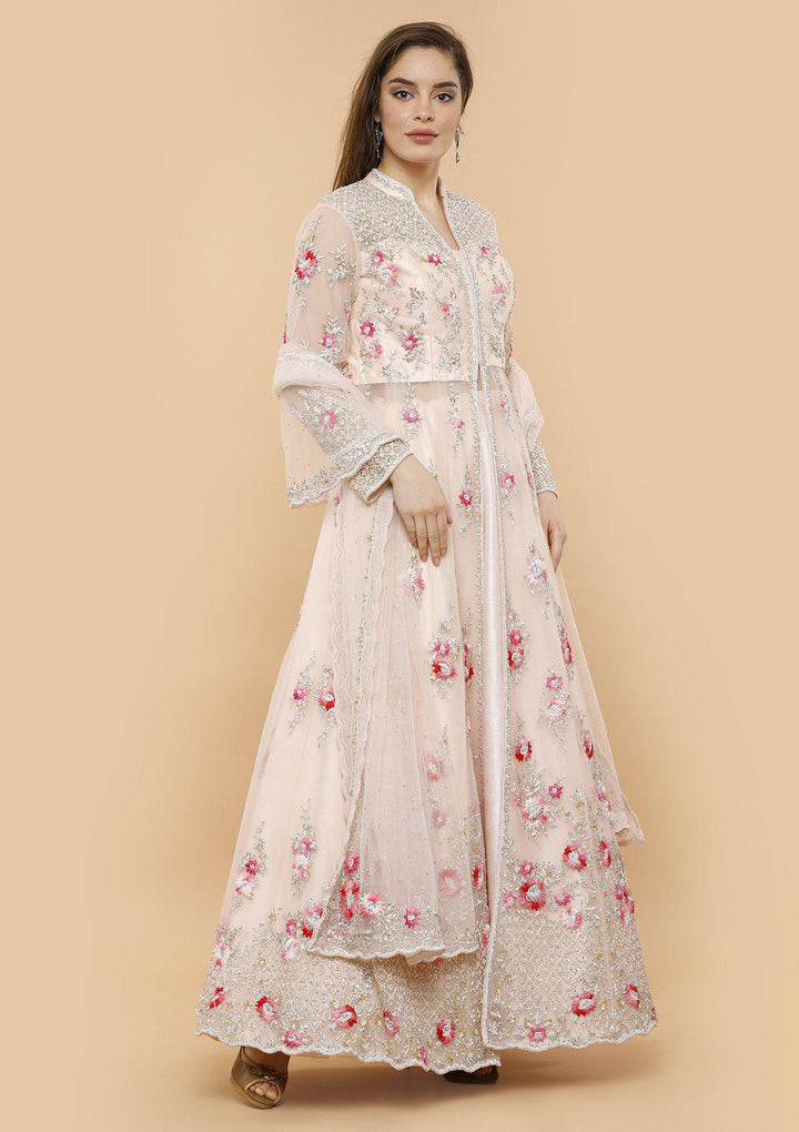 Blushing Pink Stonework Designer Gown-Koskii