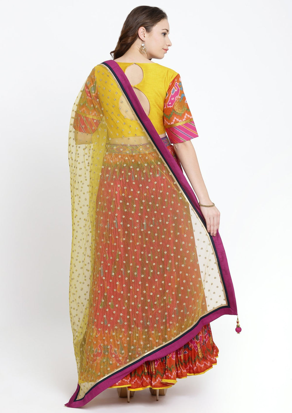 Fuschia Zardosi Rawsilk Designer Lehenga-Koskii