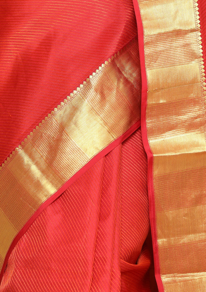 Flaring Red Stunning Handmade Saree-Koskii