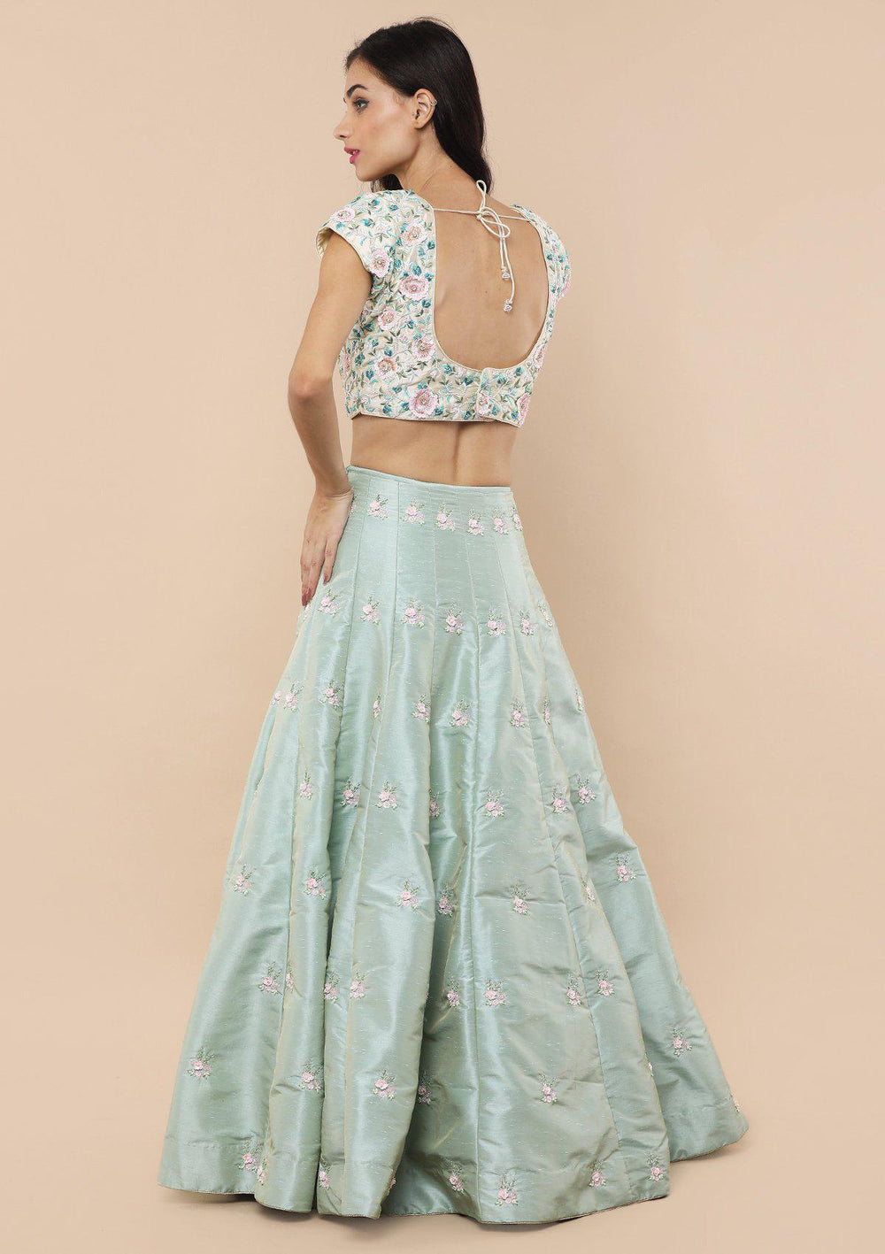 Koskii Pista Green Lehenga-Koskii