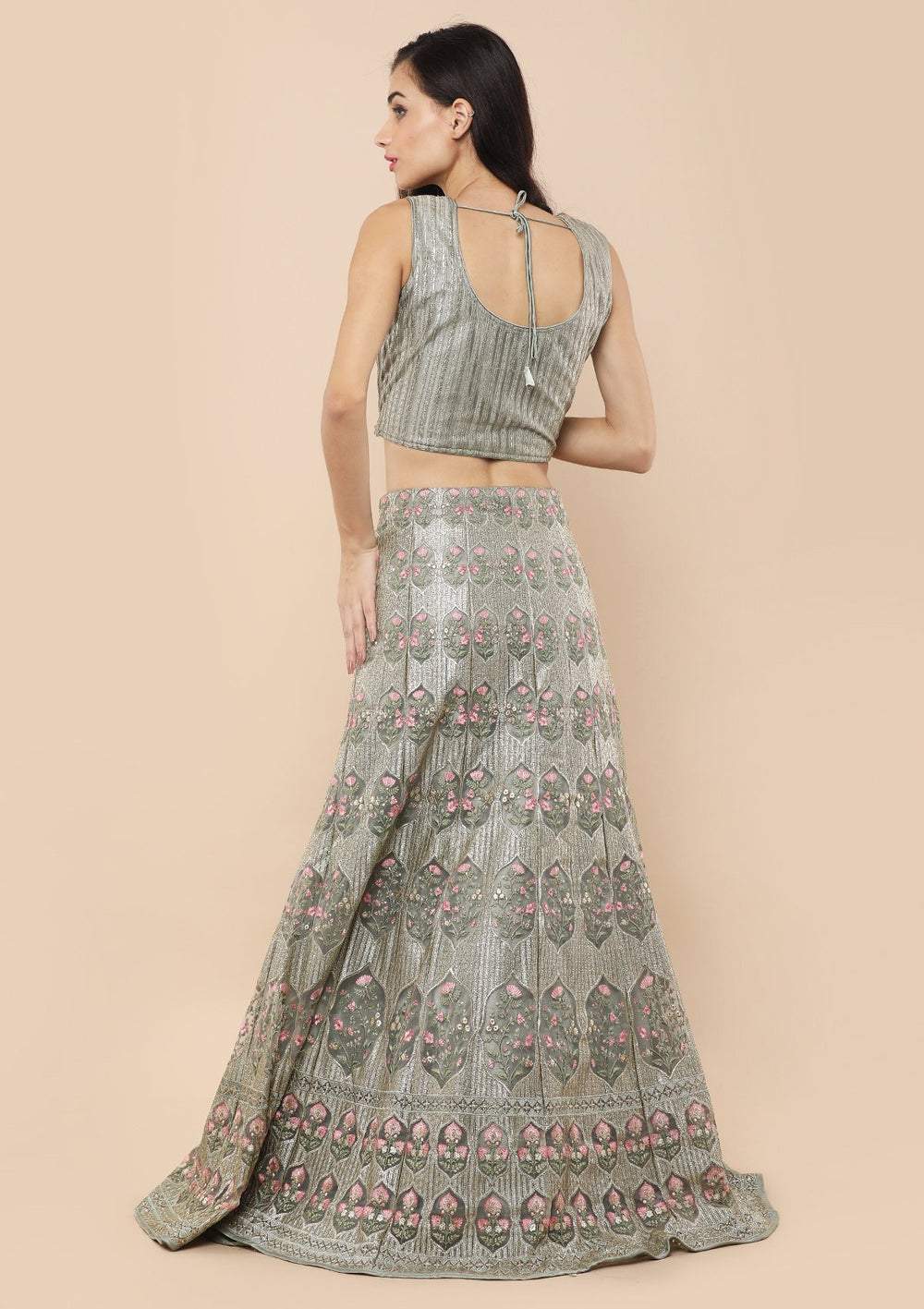 Koskii Teal Green Lehenga-Koskii