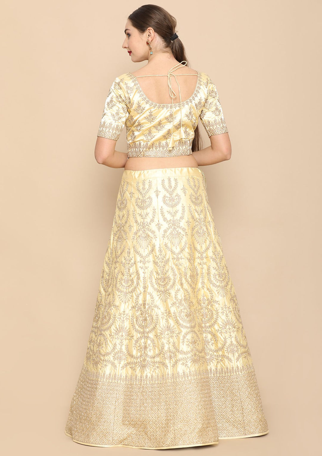 Gold Zari work Designer Lehenga-Koskii