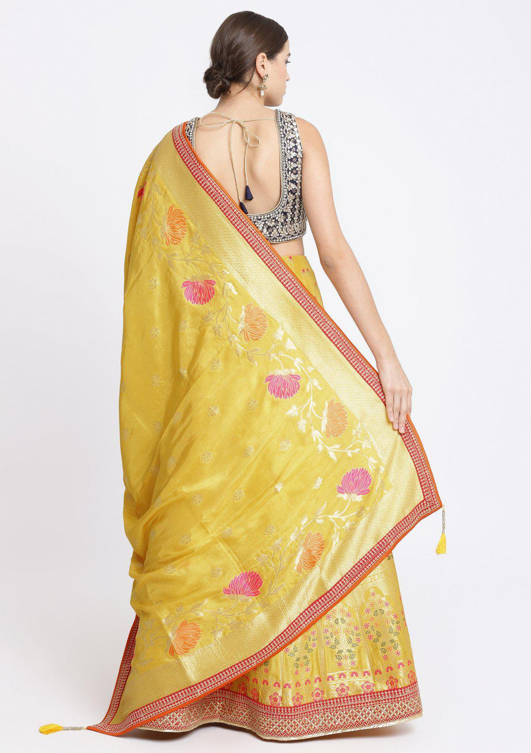 Yellow Gotapatti Brocade Designer Lehenga-Koskii