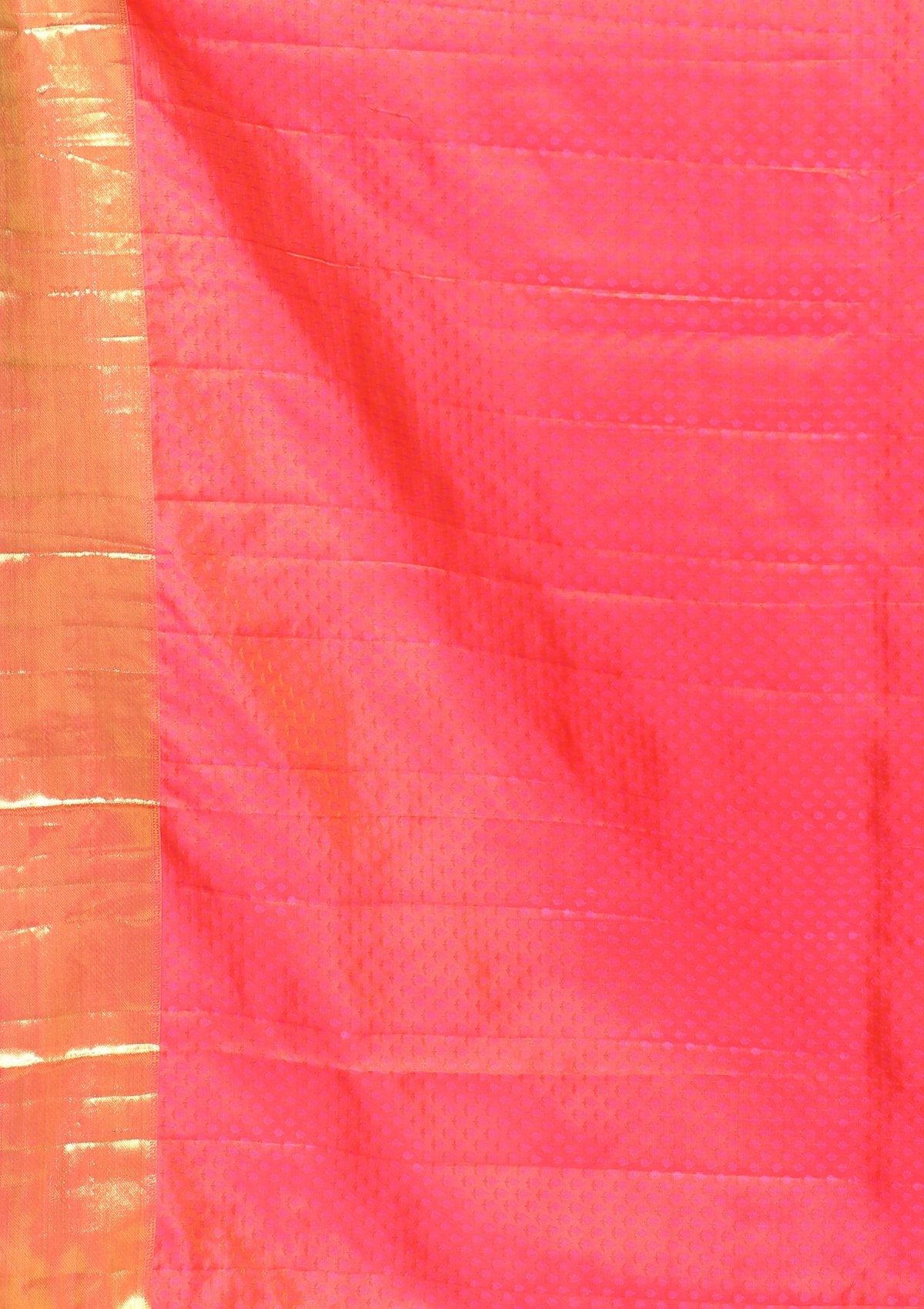 Orange Color Shot Zari Border Handloom Saree-Koskii