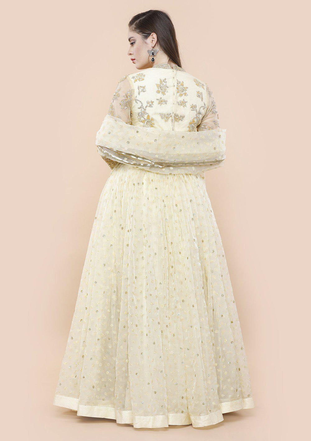 Koskii lemon yellow sparkling lehenga-Koskii