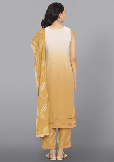 Cream Zariwork Georgette Designer Salwar Suit-Koskii