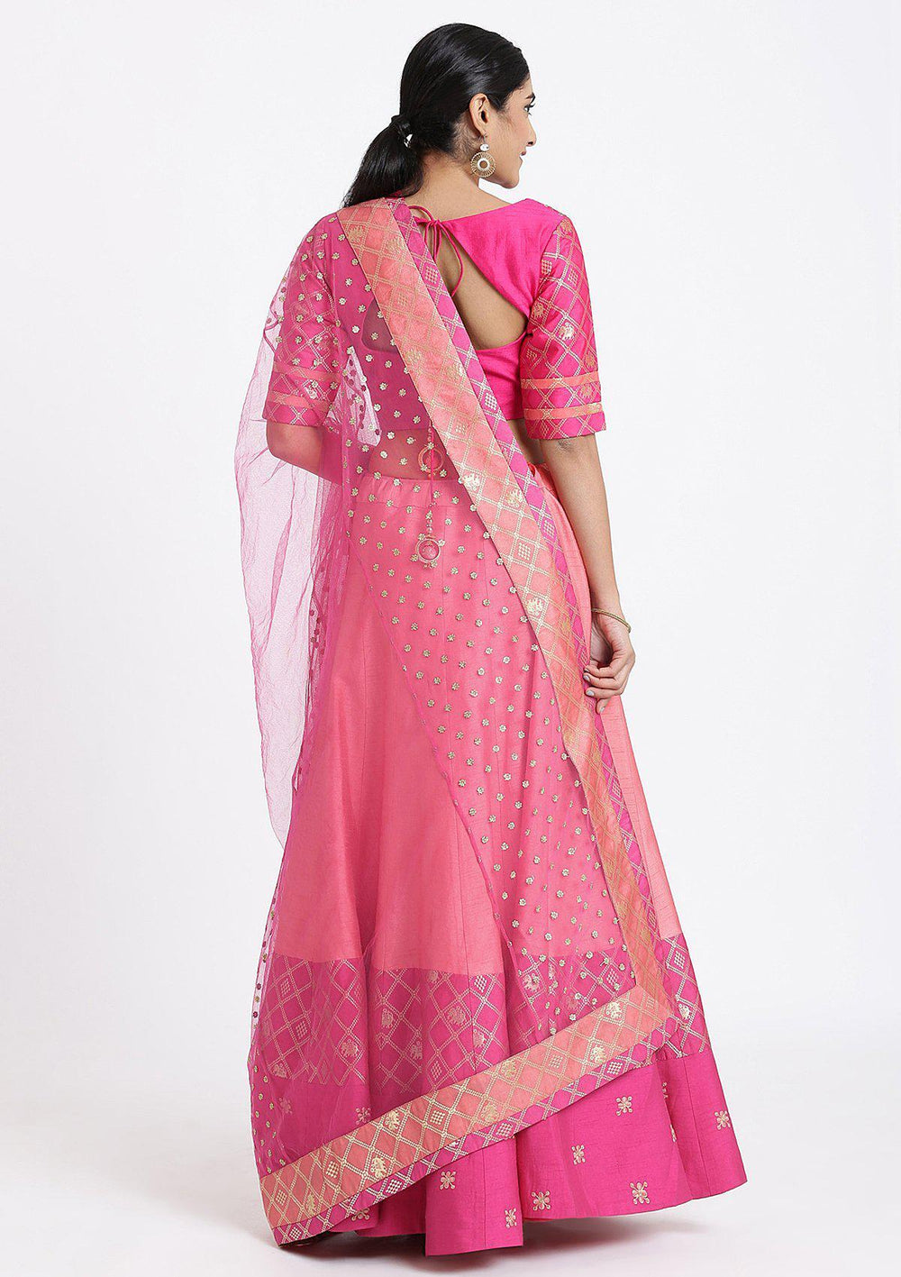 Peach Zardozi Rawsilk Designer Lehenga-Koskii