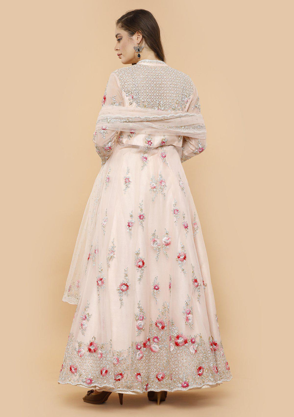 Blushing Pink Stonework Designer Gown-Koskii