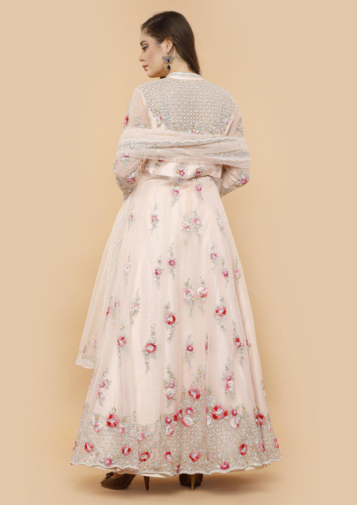 Blushing Pink Stonework Designer Gown-Koskii