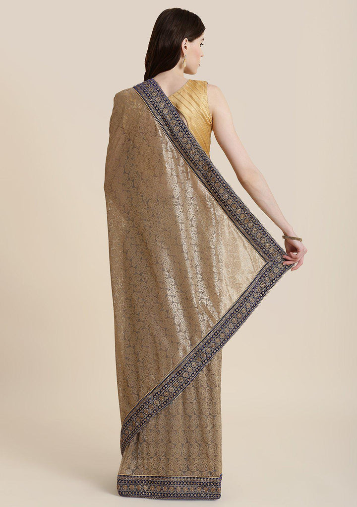 Gold Zariwork Net Designer Saree-Koskii