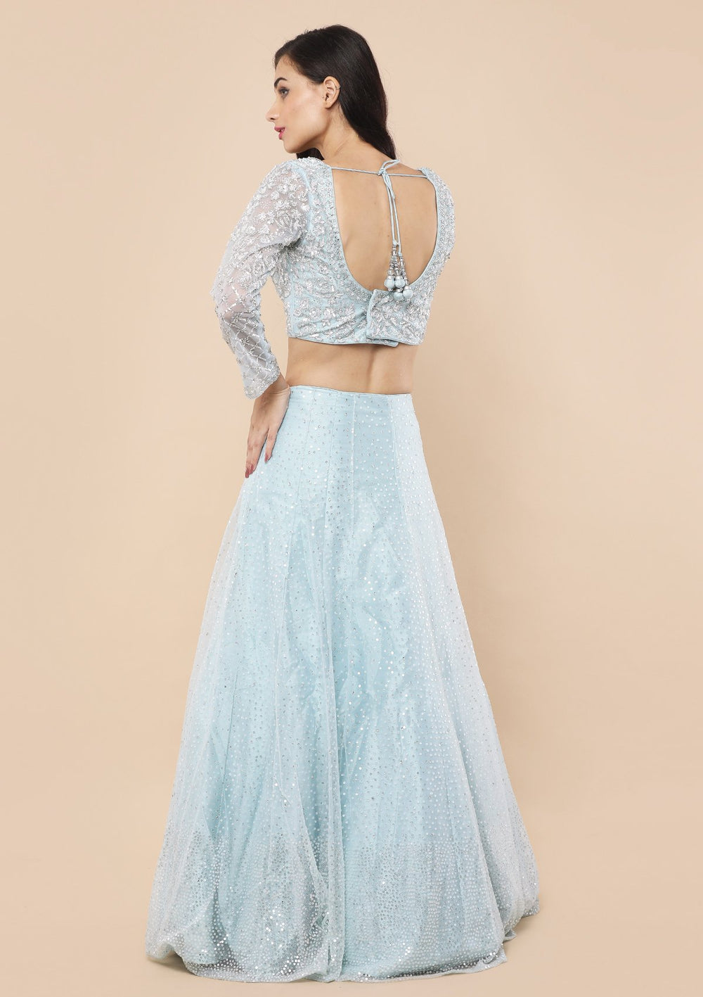 Koskii Sky Blue Lehenga-Koskii