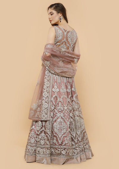 Dusty Rose Pearl Net Designer Gown-Koskii