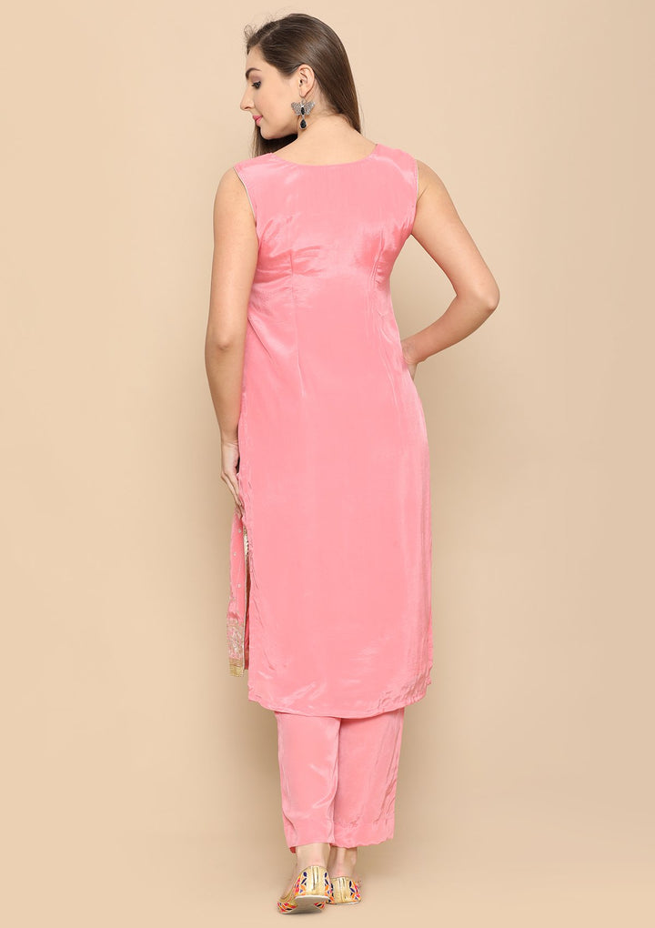 Pink Zari Georgette Designer Salwar Suit-Koskii