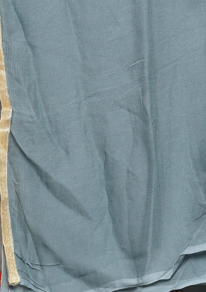 Grey Embellished Tissue Silk Designer Salwar Suit-Koskii
