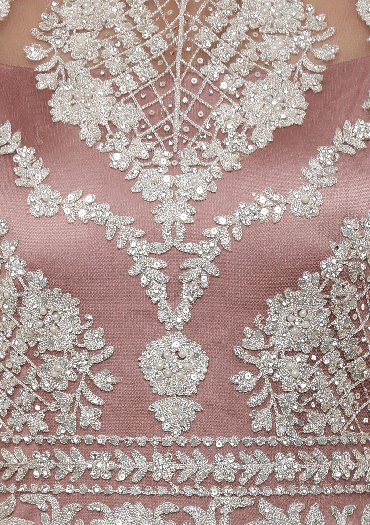 Dusty Rose Pearl Net Designer Gown-Koskii