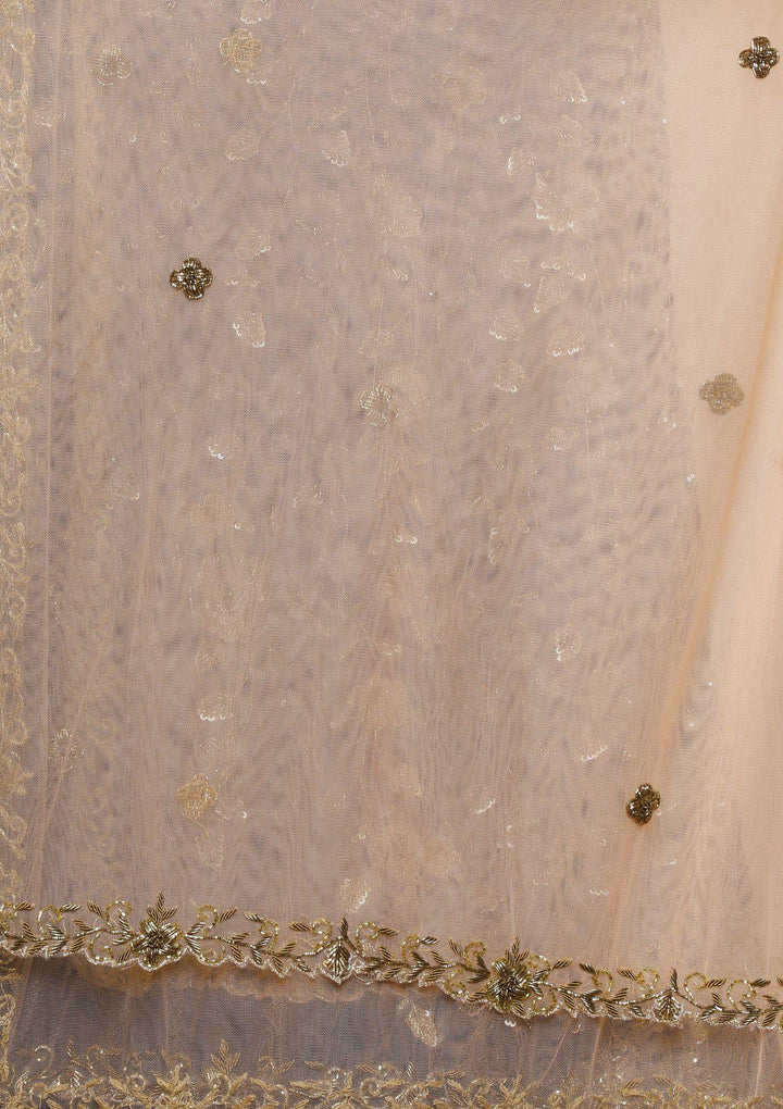 koskii forest green zari velvet bridal lehenga-Koskii