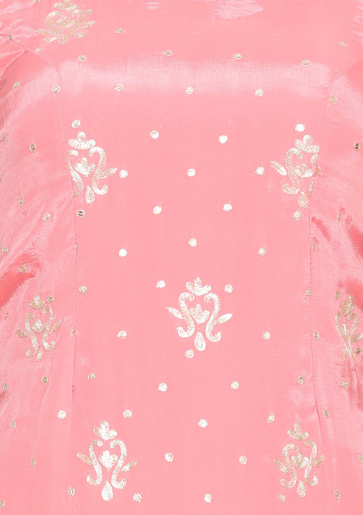 Pink Zari Georgette Designer Salwar Suit-Koskii