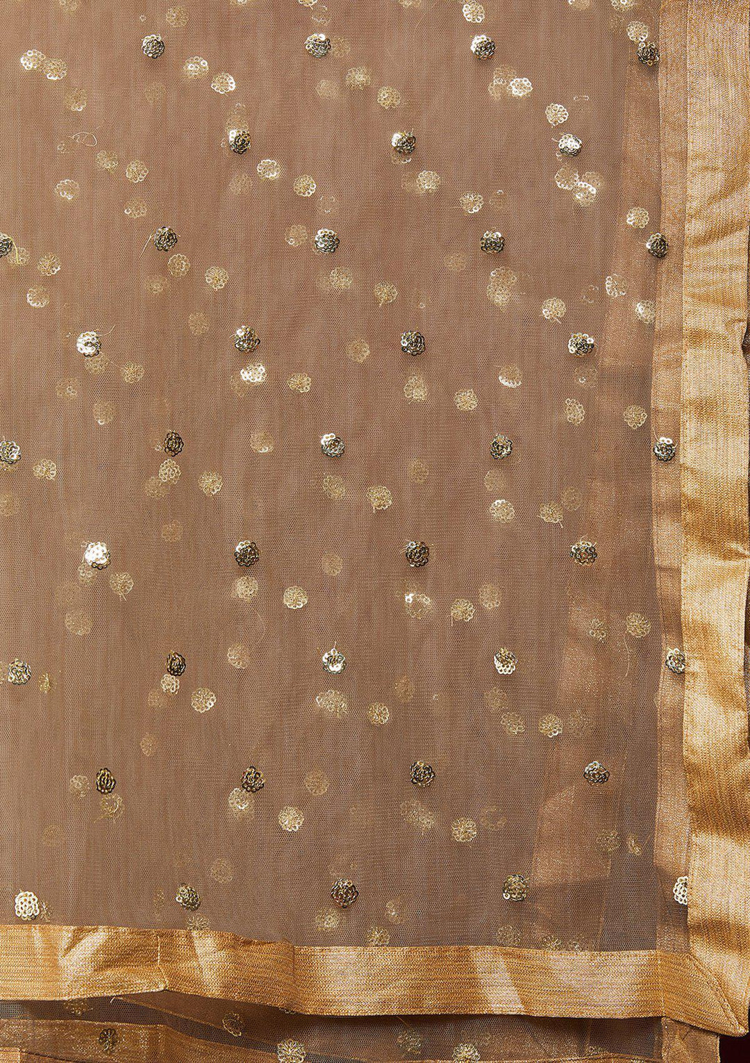 Koskii Zariwork Net BROWN Lehenga-Koskii