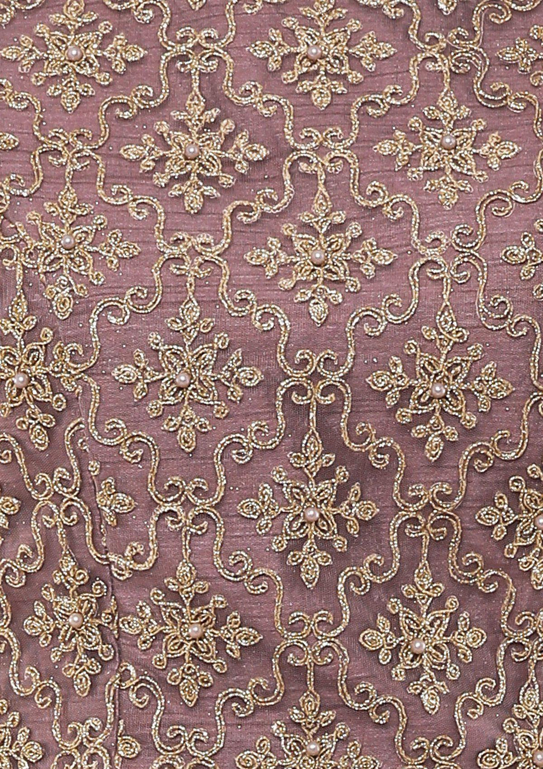 Lavender Pearl Studded Silk Designer Lehenga-Koskii