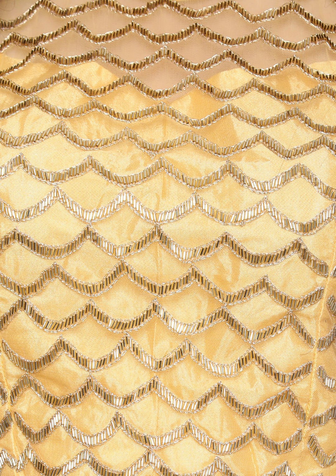 Yellow Shimmer Appliqu???Ìâ?å©d Silk Designer Lehenga-Koskii