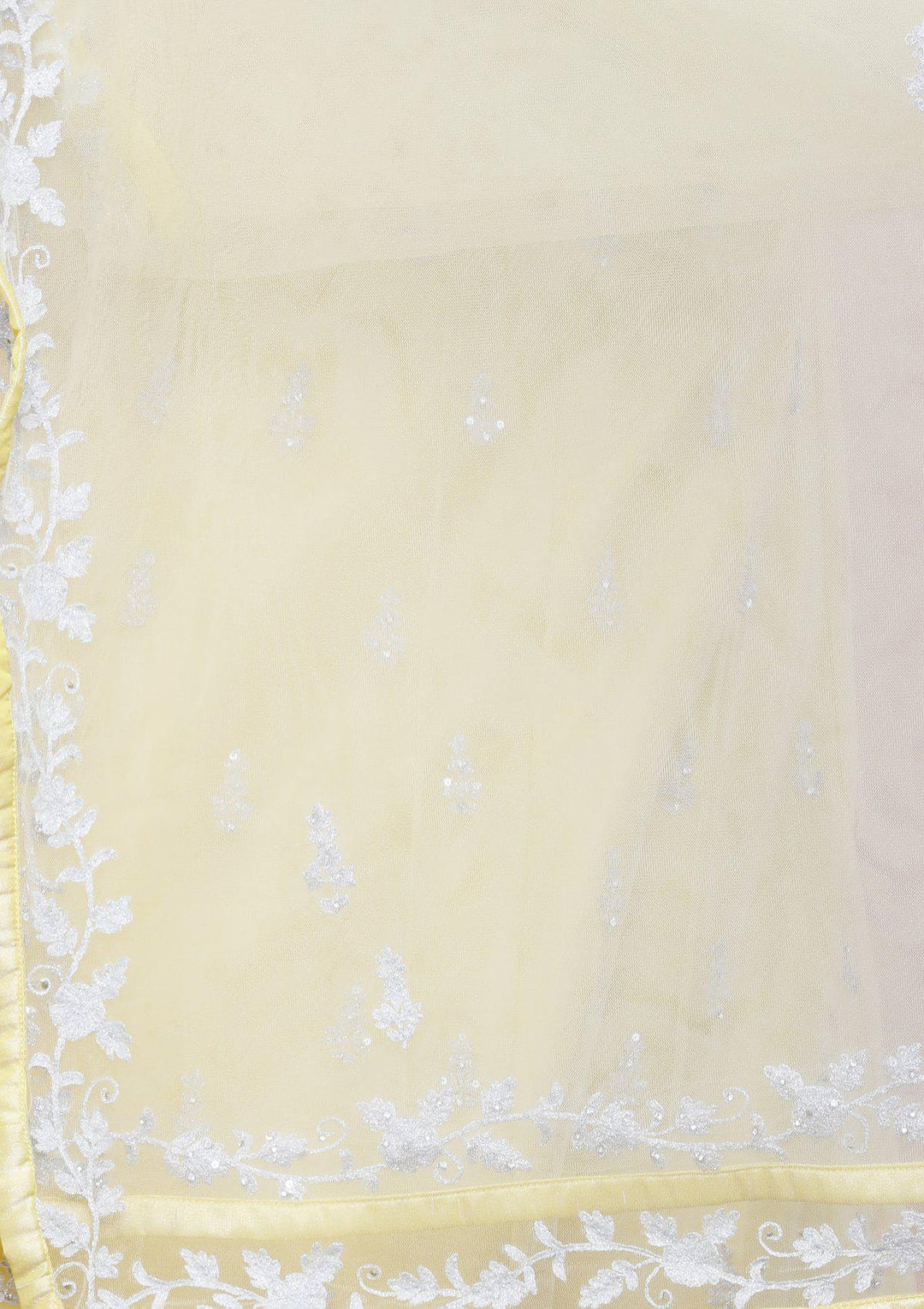 koskii lemon yellow thread work bridal lehenga-Koskii