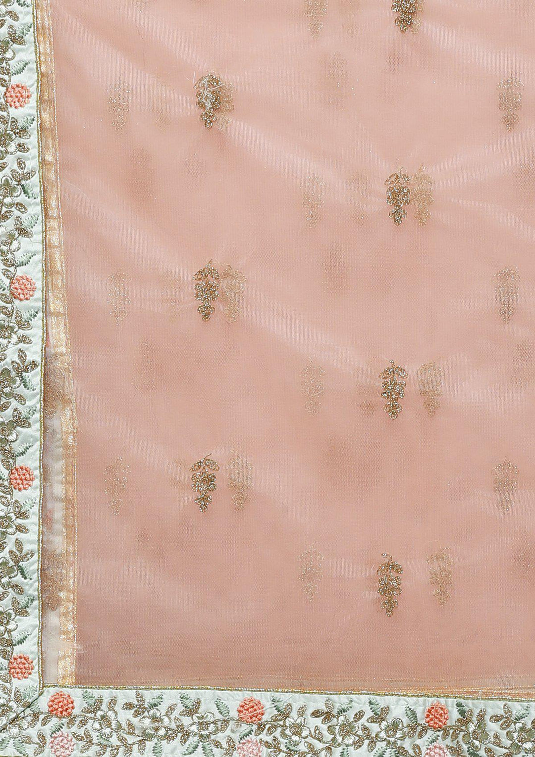 Pastel Green Zari Work Silk Designer Lehenga-Koskii
