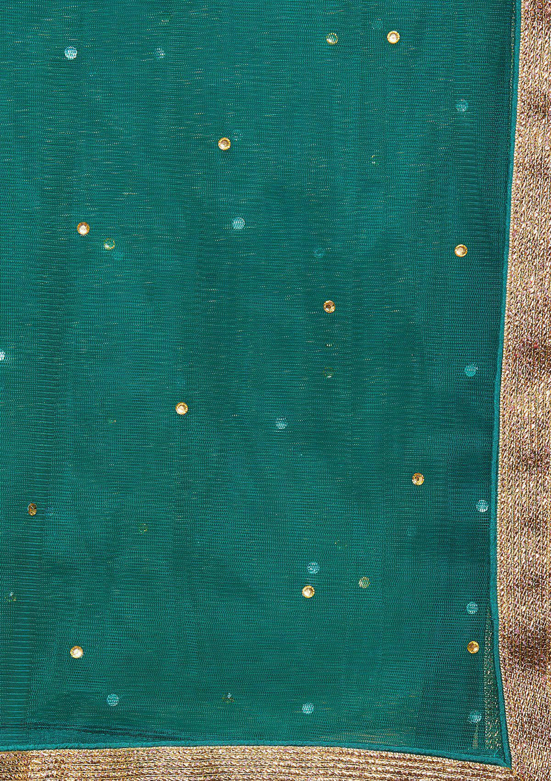 Koskii Zariwork Raw Silk Forest Green Lehenga-Koskii