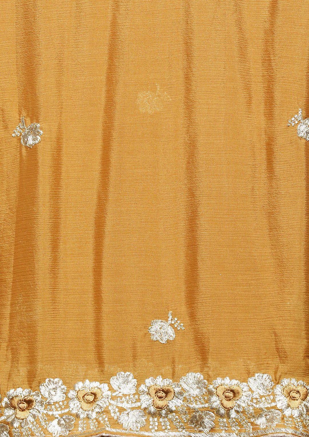 Mustard and Beige Silk Designer Salwar Suit-Koskii