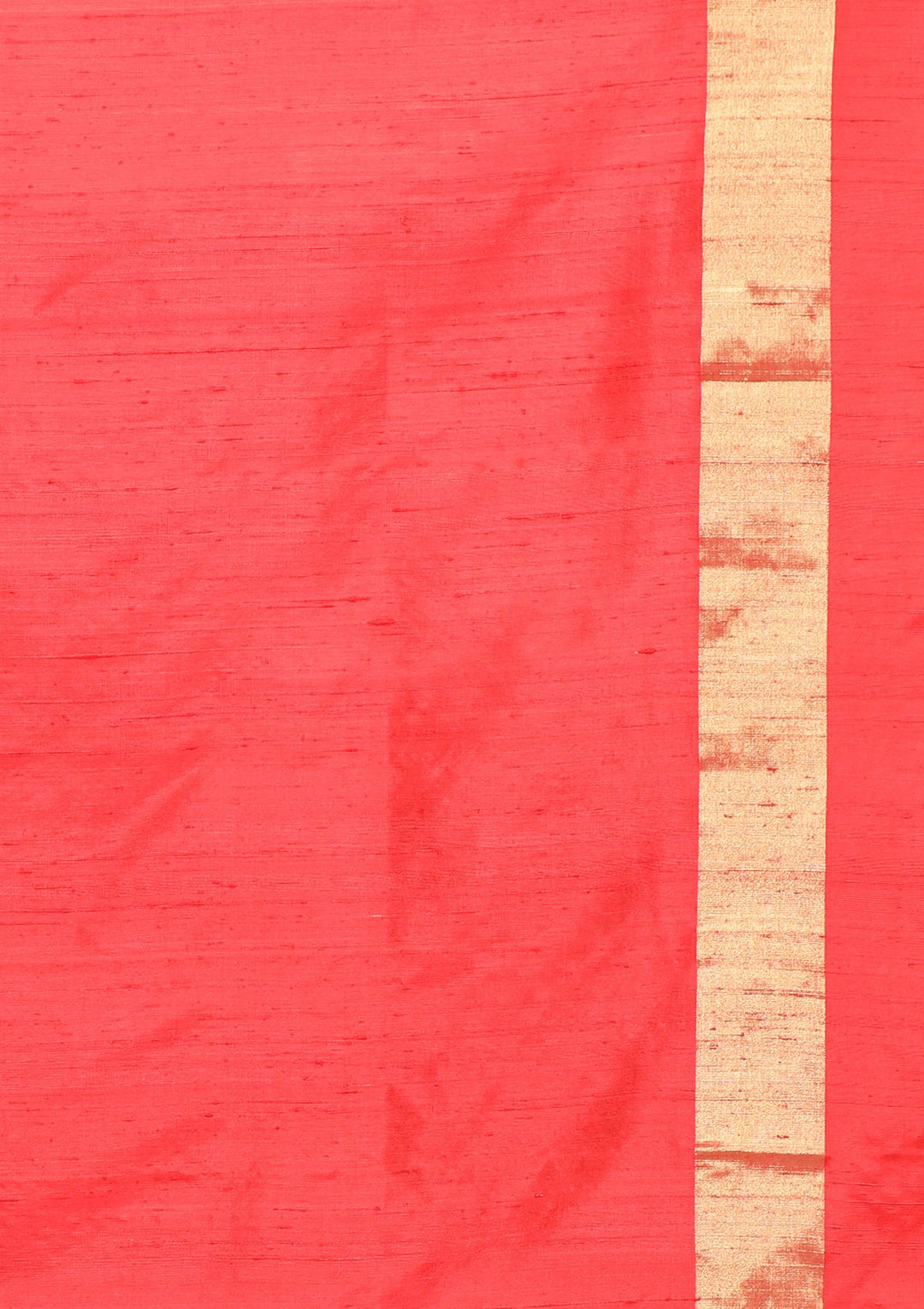 Red and White Pure Handwoven Saree-Koskii