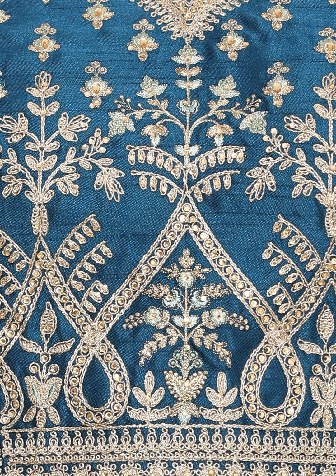Blue zari work designer lehenga-Koskii