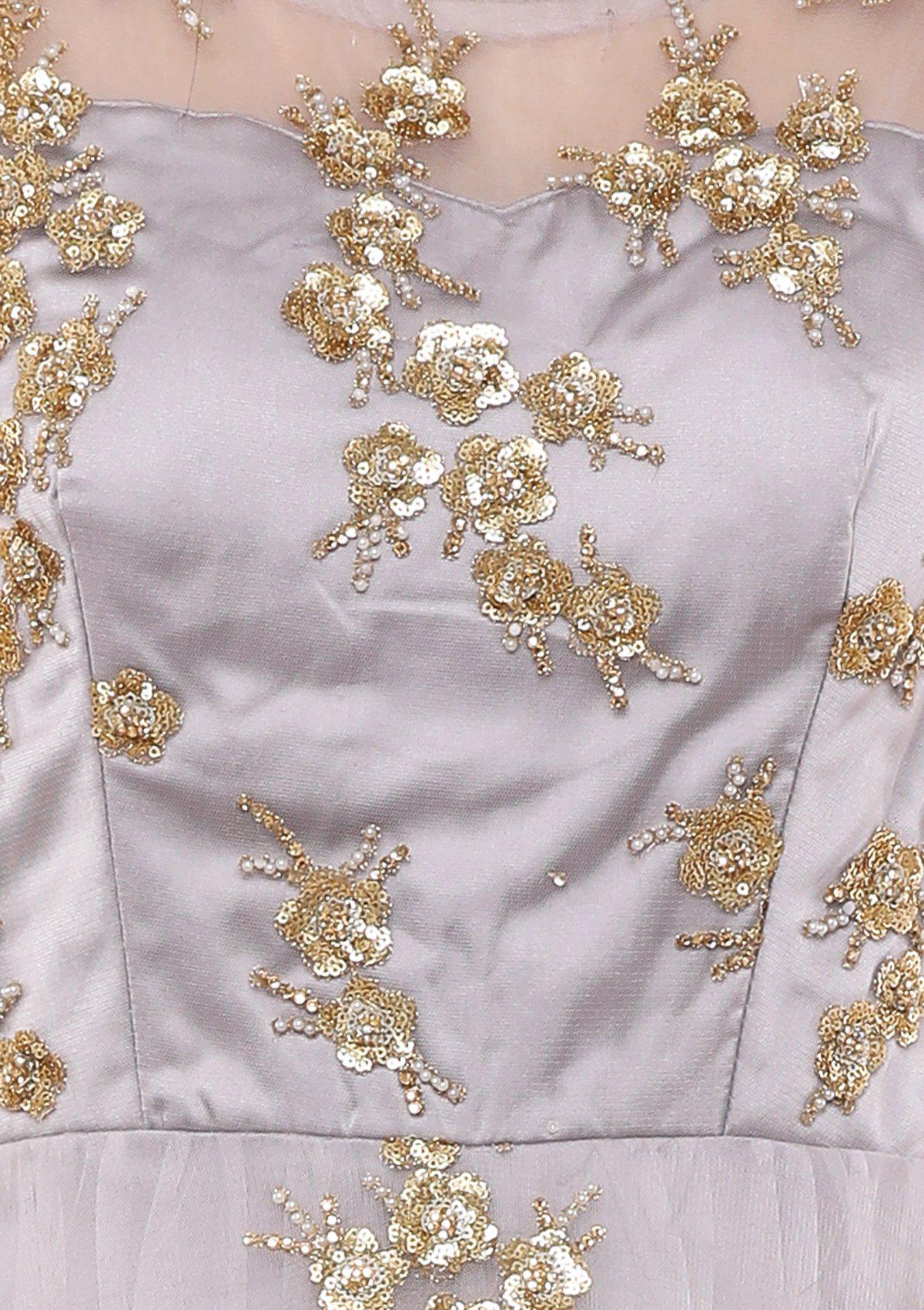 Lavender Embellished Net Designer Gown-Koskii