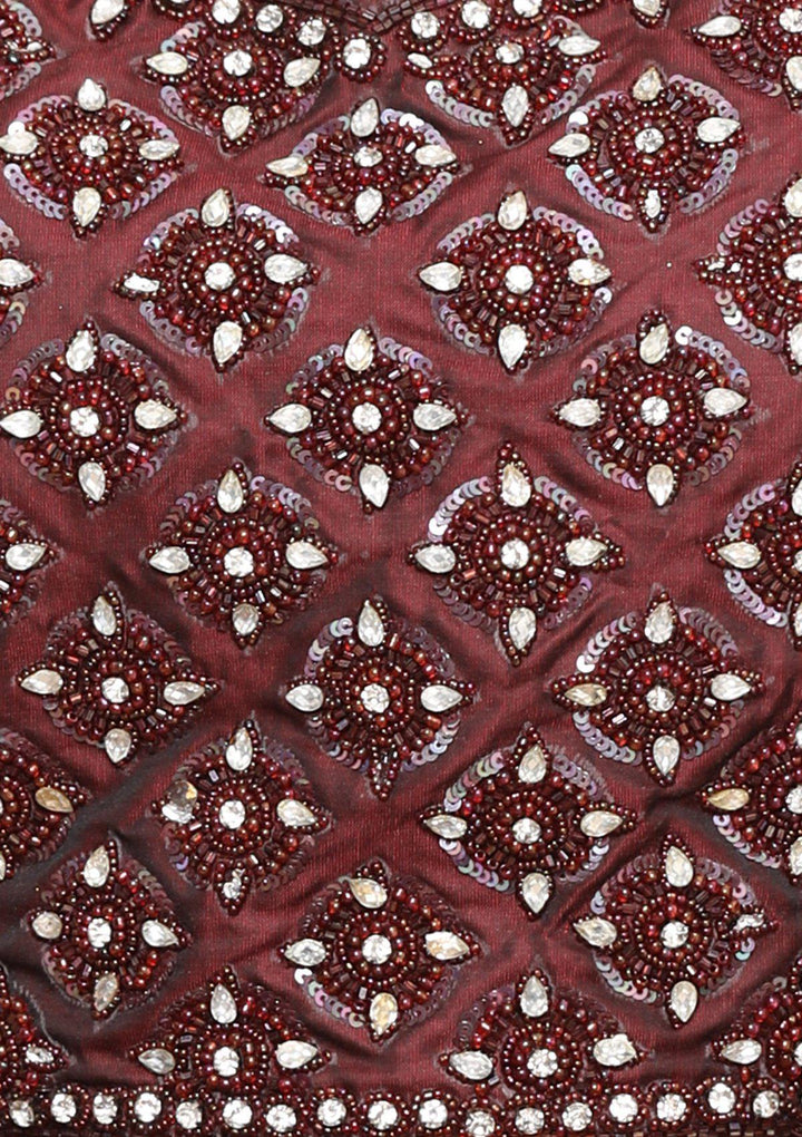 Brown Sequinned Silk Designer Lehenga-Koskii