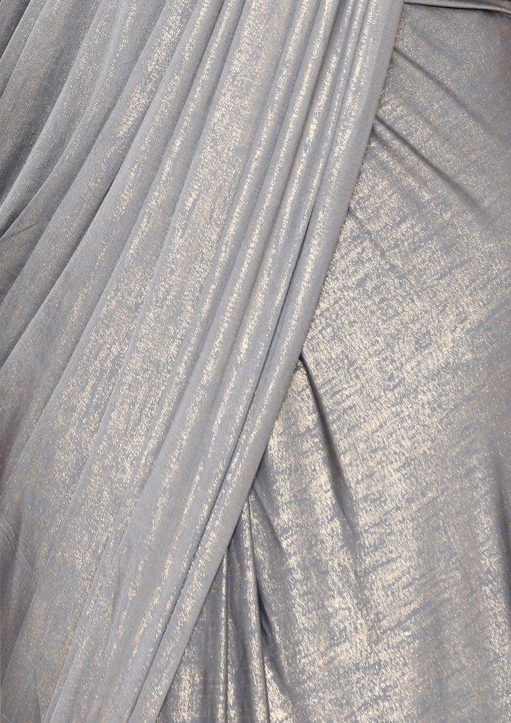 Grey Ready to Drape Designer Saree-Koskii