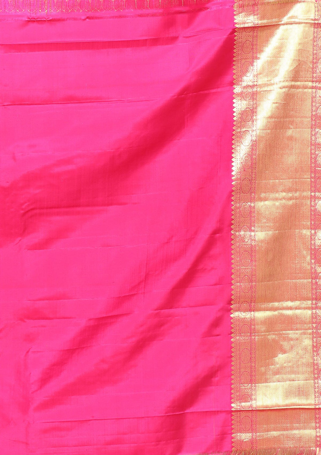 Orange and Pink Colorshot Handmade Saree-Koskii