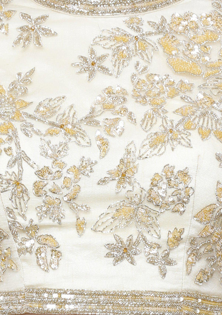 Koskii lemon yellow sparkling lehenga-Koskii