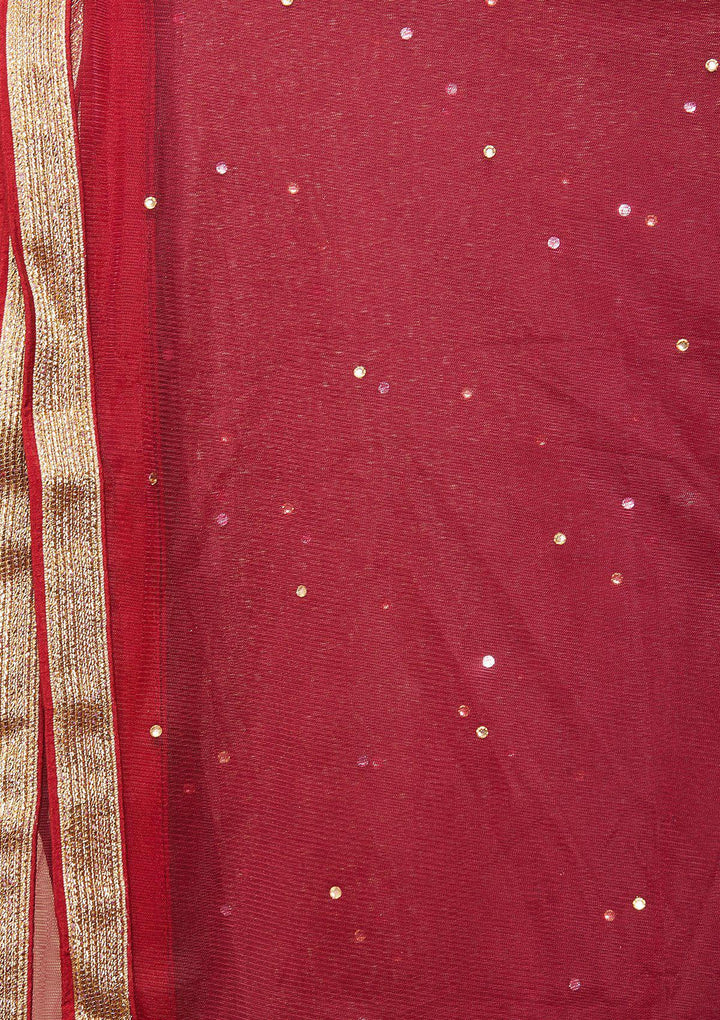 Maroon Zariwork Rawsilk Designer Lehenga-Koskii