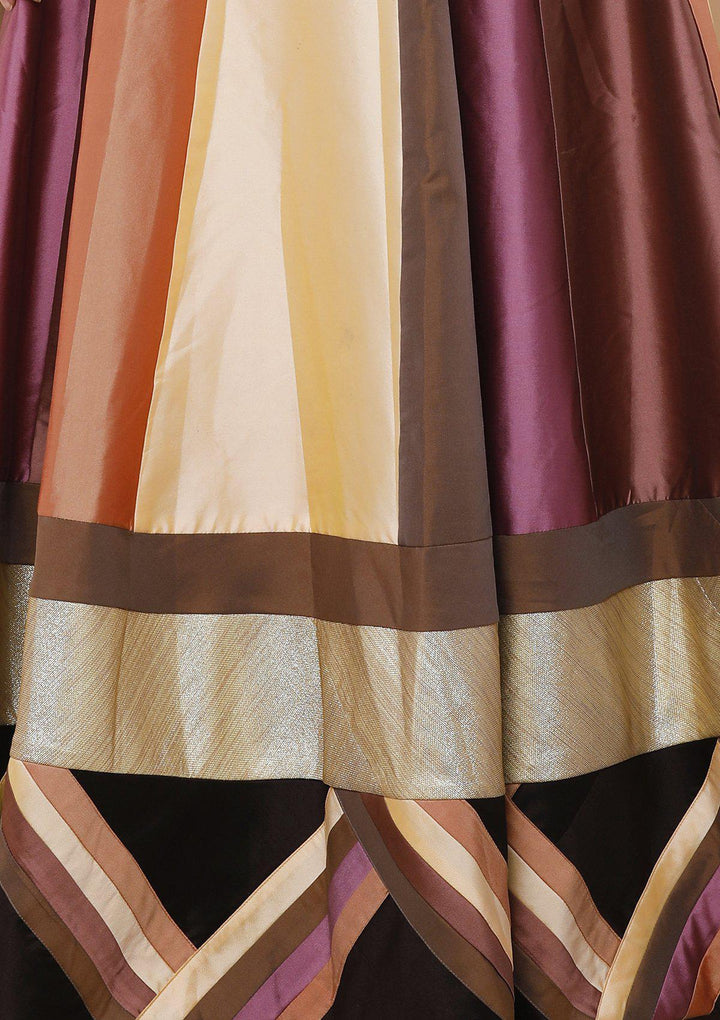 Colorpop Embellished Silk Designer Lehenga-Koskii
