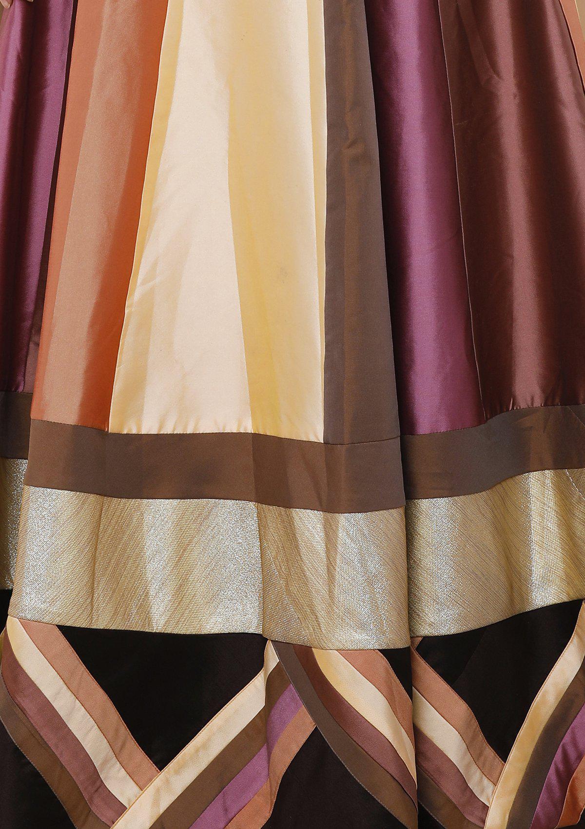 Colorpop Embellished Silk Designer Lehenga-Koskii