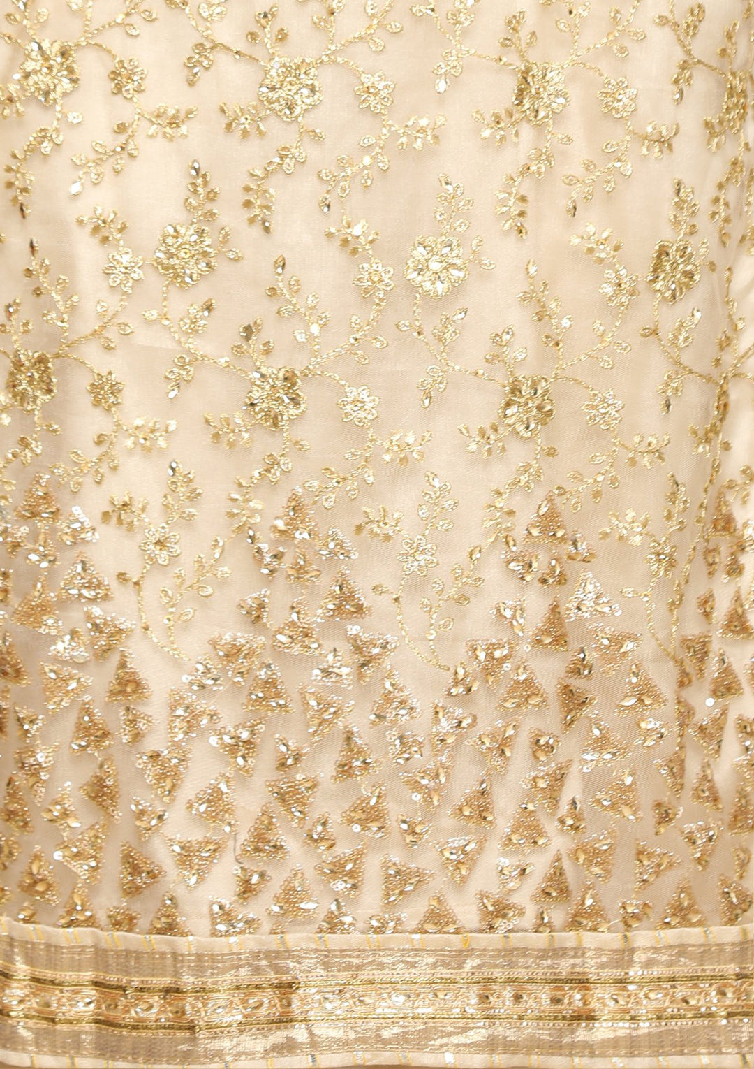 gold zari work designer salwar suit-Koskii