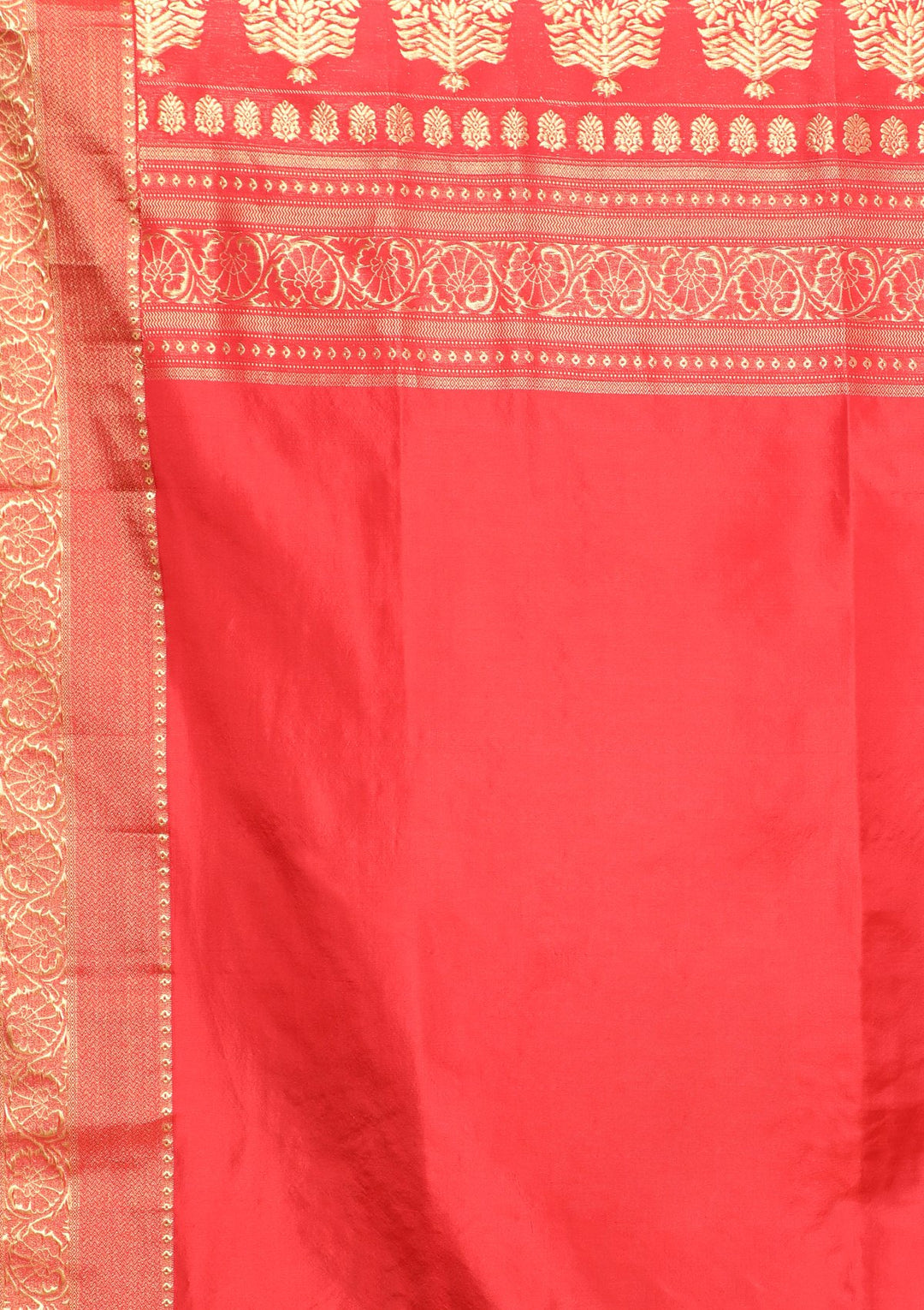 Red and White Handwoven Saree-Koskii