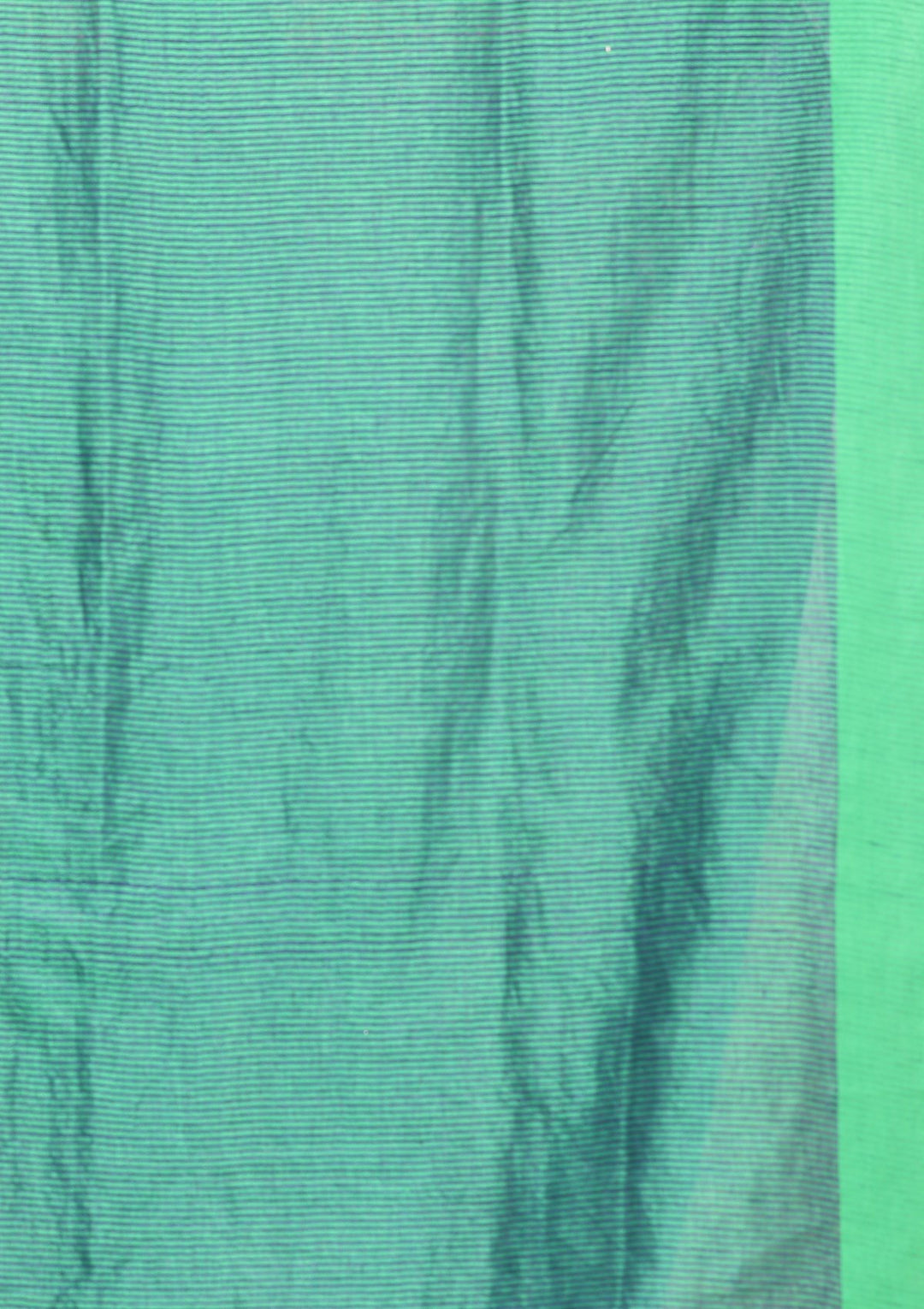 Green and Blue Chequered Handmade Saree-Koskii