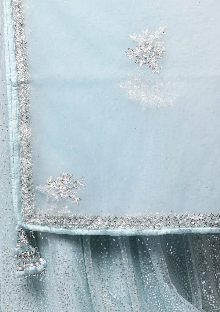 Koskii Sky Blue Lehenga-Koskii