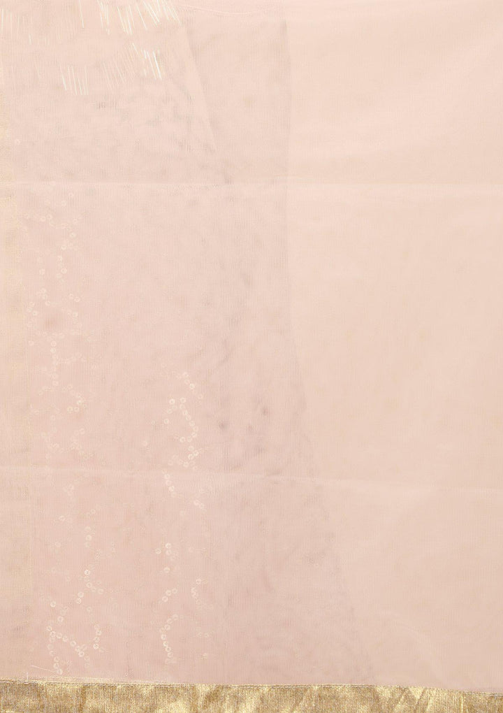 Koskii Soft Peach Sequinned Lehenga-Koskii