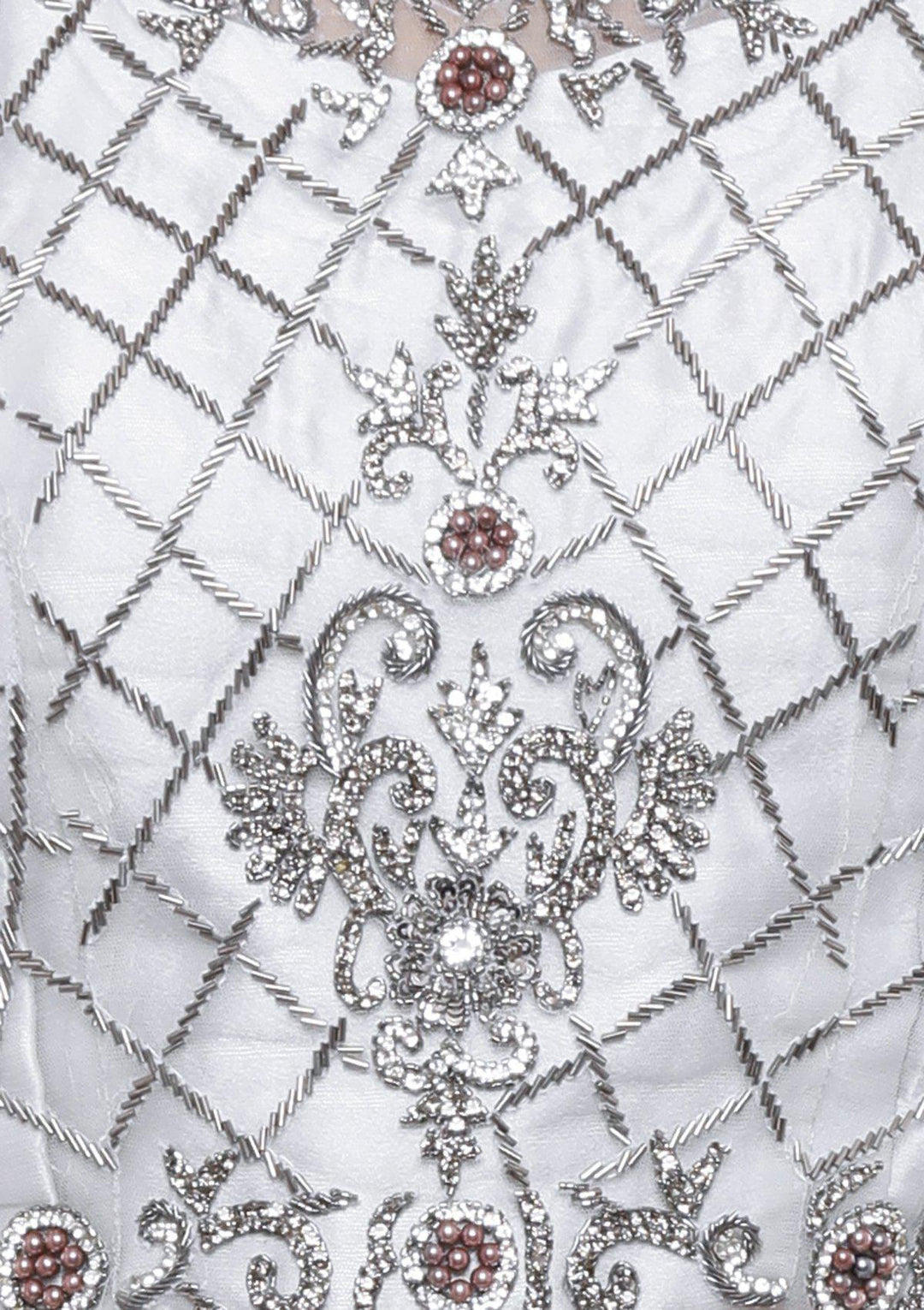 Silver Grey Ruffled Net Designer Lehenga-Koskii