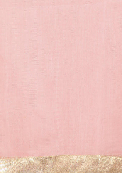 Coral Pink Pearl Silk Designer Lehenga-Koskii