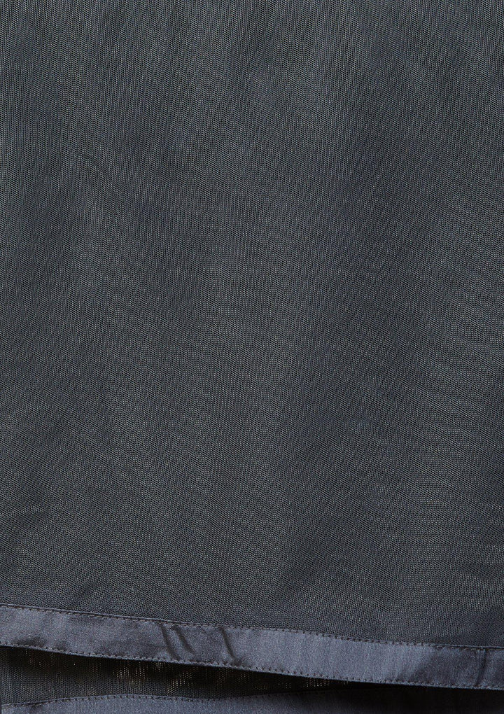 Grey Stonework Taffeta Silk Designer Gown-Koskii