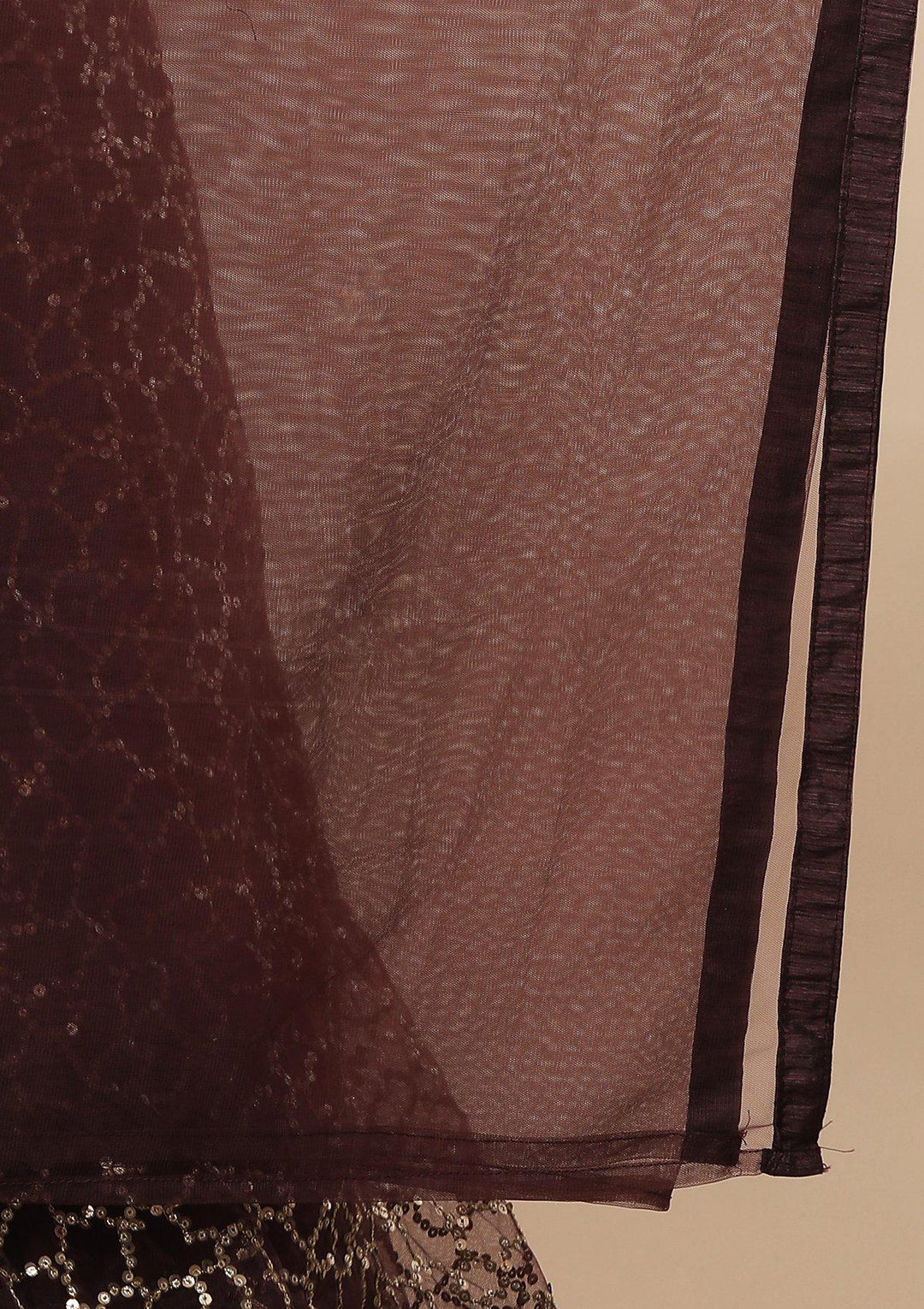 Wine Cutdana Raw Silk Designer Lehenga-Koskii