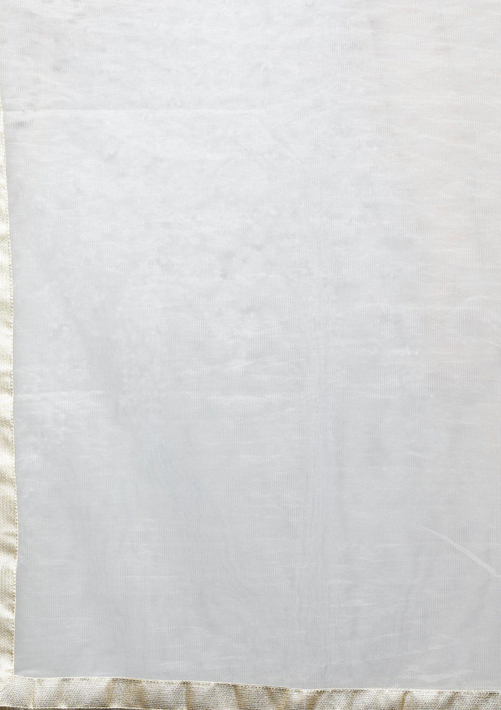 Powder Blue Threadwork Net Designer Gown-Koskii