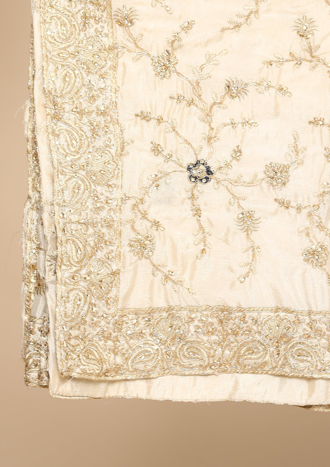 Cream Thread Work Designer Salwar Suit-Koskii